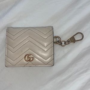 RARE Gucci GG Marmont Card Case Wallet Cream